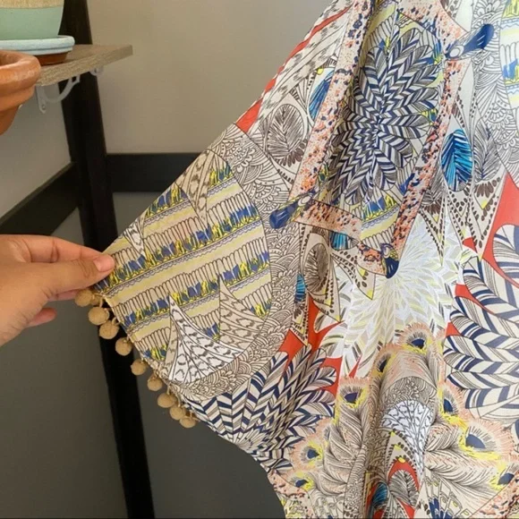 UMGEE womans dolman open cardigan short sleeve size S/M lightweight print - Picture 13 of 16